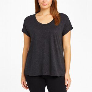 Women's Black Cap Sleeve Pullover Top Size XL